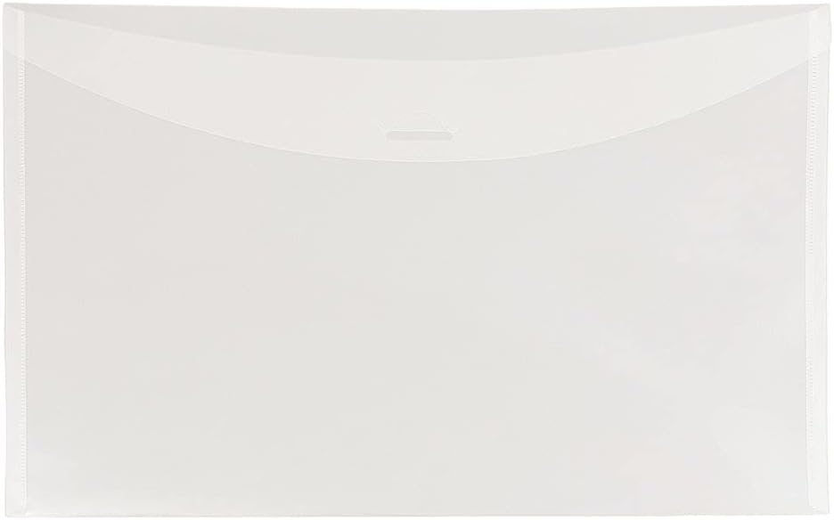 JAM PAPER Plastic Envelopes with Tuck Flap Closure - Clear