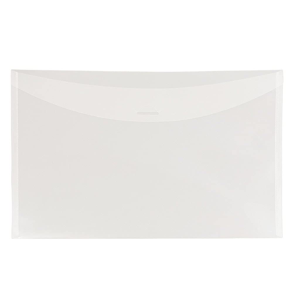 JAM PAPER Plastic Envelopes with Tuck Flap Closure - Clear