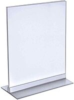 Azar Displays 102712 9-Inch by 12-Inch Vertical or Horizontal T-Strip Acrylic Sign Holder, 10-Pack