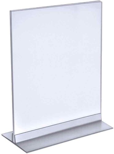 Azar Displays 102712 9-Inch by 12-Inch Vertical or Horizontal T-Strip Acrylic Sign Holder, 10-Pack