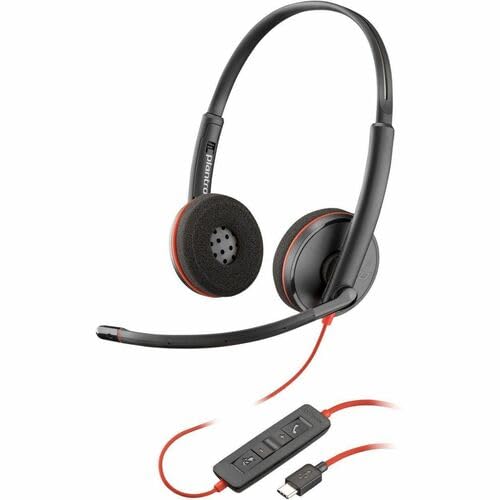 Poly Blackwire C3220 Headset - Stereo - USB Type C - Wired - 32 Ohm - 20 Hz - 20 kHz - Over-The-Head