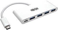 Tripp Lite 4-Port USB 3.1 Gen 1 USB-C to USB-A Portable Hub with x4 USB-A & USB-C Charging Port 5 Gbps (U460-004-4A-C)