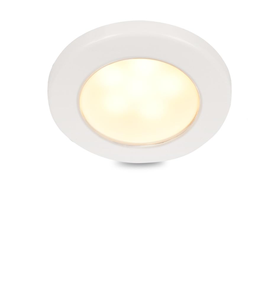 Hella Marine EuroLED 75 3" Round Screw Mount Down Light - Warm White LED - White Plastic Rim - 12V