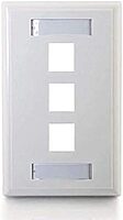 C2G Premise Plus Multimedia Keystone Wall Plate - Mounting plate - white - 3 ports