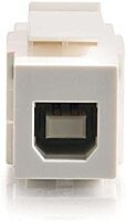 C2G/Cables to Go 28751 Snap-In USB A/B Female Keystone Insert Module, TAA Compliant, White