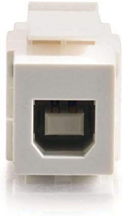 C2G/Cables to Go 28751 Snap-In USB A/B Female Keystone Insert Module, TAA Compliant, White