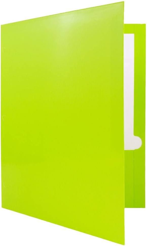 JAM PAPER Laminated Two-Pocket Glossy 3-Hole Letter Size Folders
