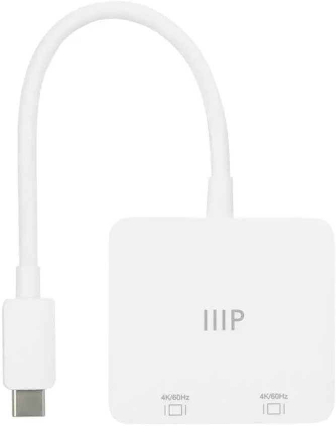 Monoprice USB-C to Dual 4K HDMI Adapter (Dual 4K@60Hz) for Samsung Galaxy S9/S9+, MacBook Air2020-2018