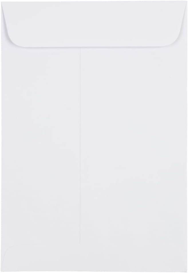 JAM Paper Open-End Catalog Envelopes with Gummed Closure - White