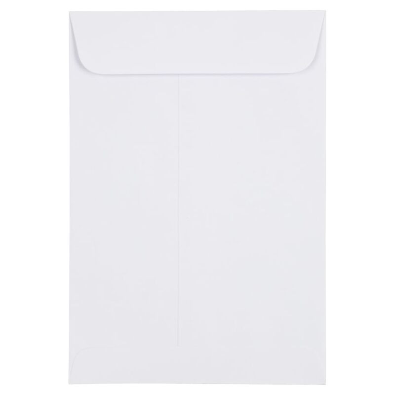 JAM Paper Open-End Catalog Envelopes with Gummed Closure - White