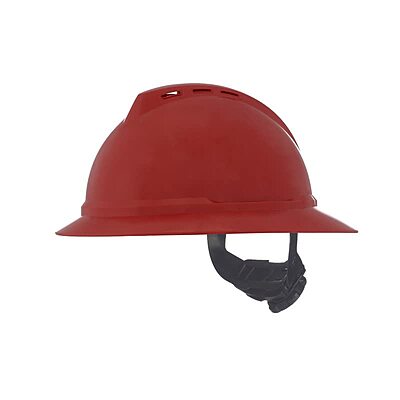 MSA V-Gard 500 Full-Brim Hard Hat with Fas-Trac III Ratchet Suspension