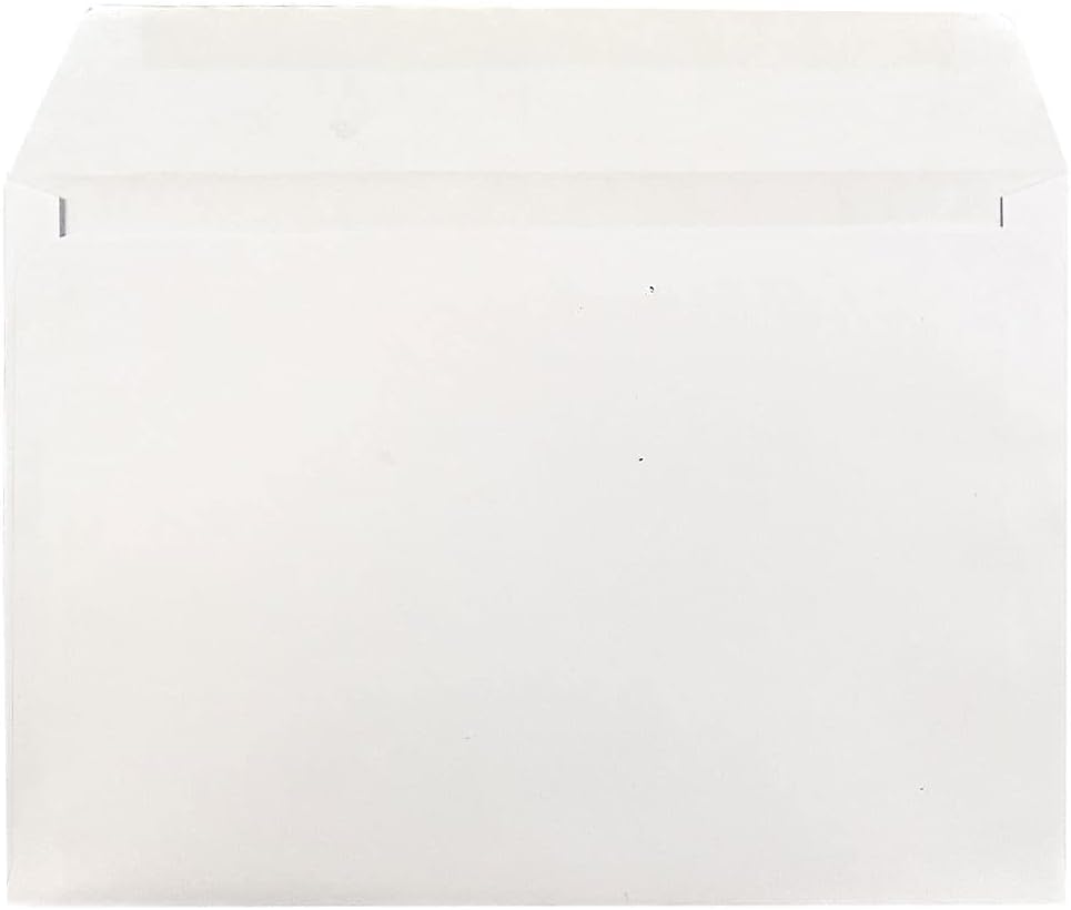 JAM PAPER Booklet Envelopes With Gummed Closure - White