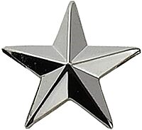 HERO'S PRIDE 1 Star Rank Insignia Five-Pointed Star Pin