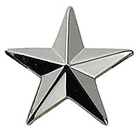 HERO'S PRIDE 1 Star Rank Insignia Five-Pointed Star Pin