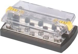 Blue Sea Systems 2723 DualBus 150A Common 4 x 5/16" Stud and 5 x 10-32 Screw Terminal