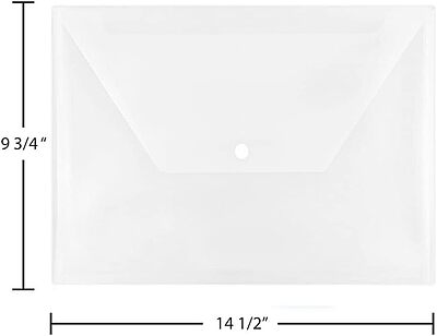 JAM PAPER Plastic Booklet Envelopes with Snap Closure - Clear