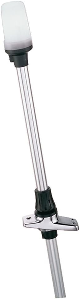 Perko 1611DP2CHR Telescoping White All-Round Pole Light with Base - 20.25" Height