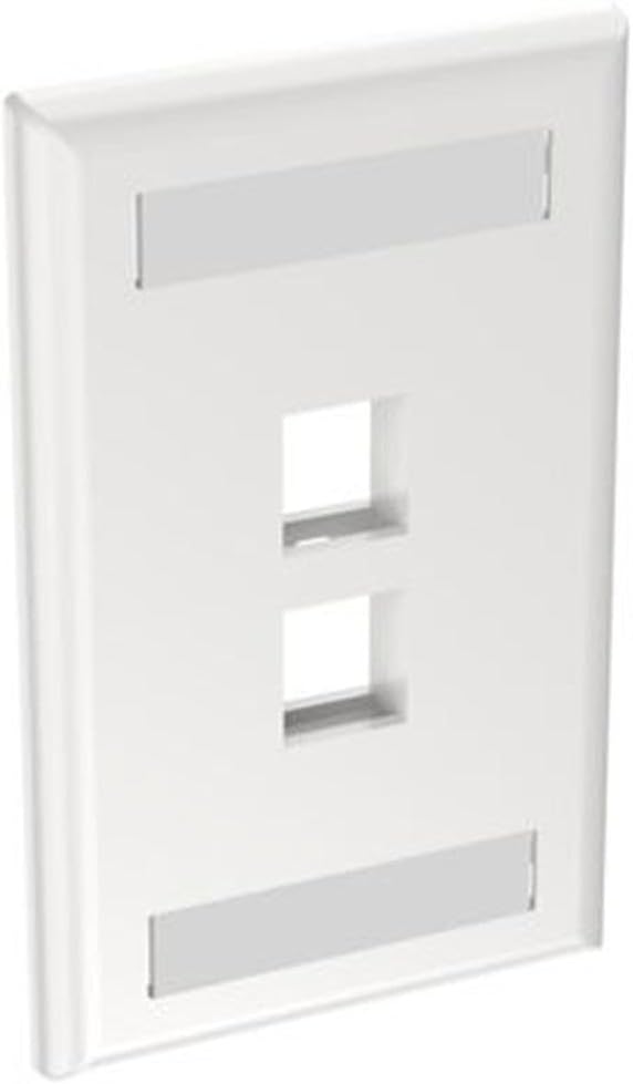 Panduit NK2FWHY 1-Gang 2-Port Faceplate with Label, White