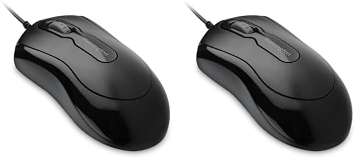 Kensington Mouse-in-a-Box Wired USB Mouse (K72356US), Black (Pack of 2)