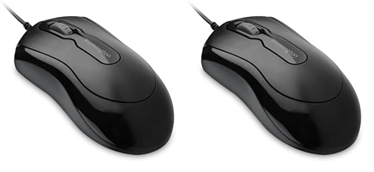 Kensington Mouse-in-a-Box Wired USB Mouse (K72356US), Black (Pack of 2)