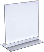 Azar Displays 102718 8-Inch by 10-Inch Vertical or Horizontal T-Strip Acrylic Sign Holder, 10-Pack