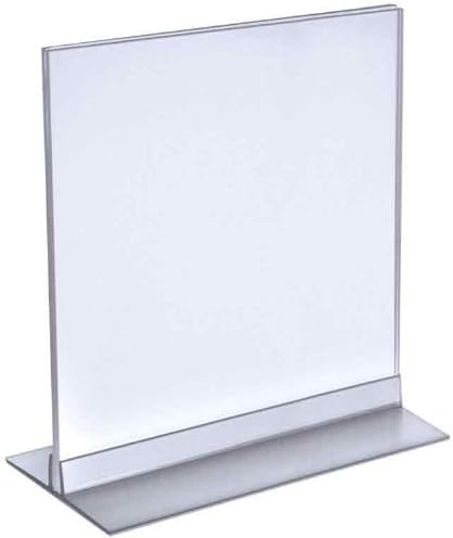 Azar Displays 102718 8-Inch by 10-Inch Vertical or Horizontal T-Strip Acrylic Sign Holder, 10-Pack
