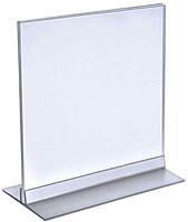 Azar Displays 102718 8-Inch by 10-Inch Vertical or Horizontal T-Strip Acrylic Sign Holder, 10-Pack