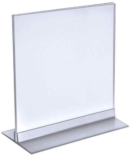 Azar Displays 102718 8-Inch by 10-Inch Vertical or Horizontal T-Strip Acrylic Sign Holder, 10-Pack