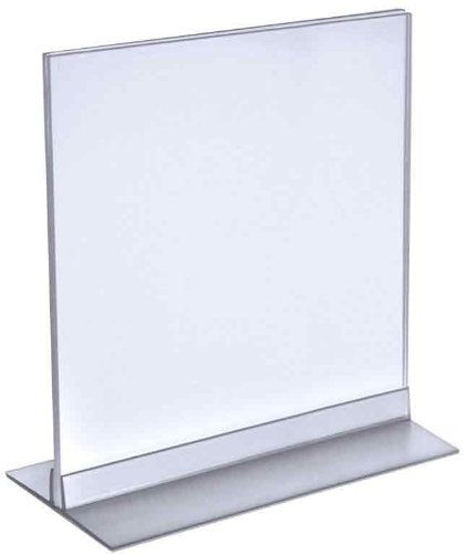 Azar Displays 102718 8-Inch by 10-Inch Vertical or Horizontal T-Strip Acrylic Sign Holder, 10-Pack