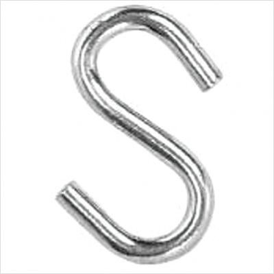 Campbell 6101224 Low Carbon Steel S Hook, Zinc Plated, 2-3/8" Inside Length, 410 lbs WLL, 50/Carton