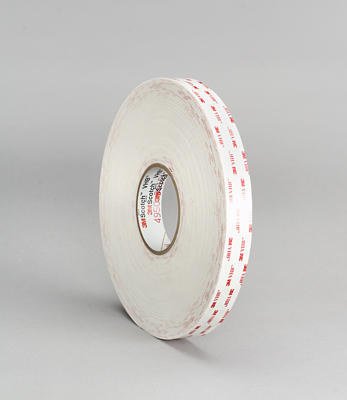 3M VHB Tape 4930, White, 1/2 in x 72 yd 25 mil (Case of 18)