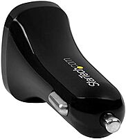 StarTech.com Dual Port USB Car Charger - High Power 24W/4.8A - Black - 2-Port USB Car Charger - Charge Two Tablets at Once (USB2PCARBKS) BLACK Dual USB (24W/4.8A)