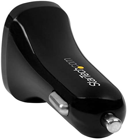 StarTech.com Dual Port USB Car Charger - High Power 24W/4.8A - Black - 2-Port USB Car Charger