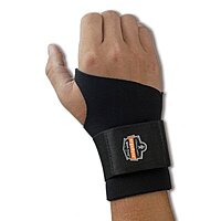 Ergodyne ProFlex 670 Ambidextrous Single Strap Wrist Support, Large, Black (Pack of 4)