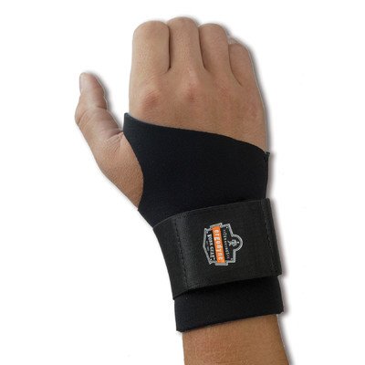 Ergodyne ProFlex 670 Ambidextrous Single Strap Wrist Support, Large, Black (Pack of 4)