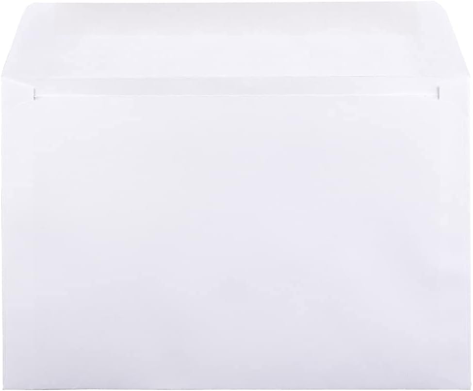 JAM PAPER Booklet Envelopes With Gummed Closure - White