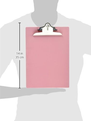 Saunders Plastic Clipboard, 1in Clip, 96% Recycled, Pink