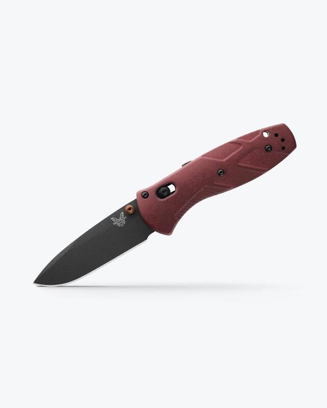 Benchmade - Mini Barrage EDC 585 Knife, Drop-Point Blade, Redstone Richlite Handle (585BK-04) Redstone - Drop-Point