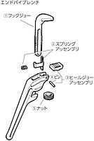 Pipe Wrench Replacement Parts - e566 14 hook j