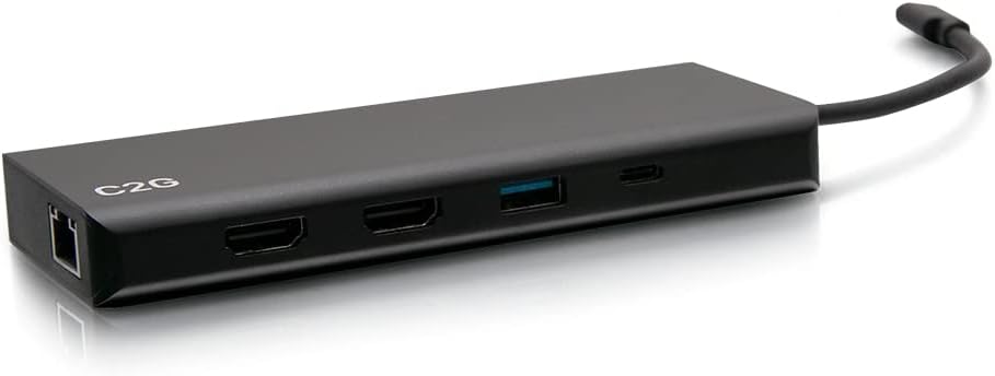 USB-C 9-in-1 Dual Display Docking Station with HDMI, Ethernet, USB, 3.5mm Audio and Power Delivery up to 60W