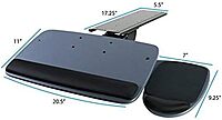 Mount-It! Under Desk Keyboard Tray, Adjustable Keyboard and Mouse Drawer Platform with Ergonomic Wrist Rest Pad