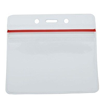 Badge Holder - (horizontal, resealable top, clear)