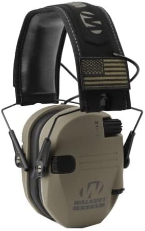 WALKER'S Razor Slim Electronic Earmuffs Ultra Low-Profile Folding Hearing Protection