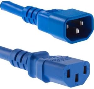 POWER CORD C13 - C14, 18AWG, 10AMP, 250V, SVT JACKET, YELLOW, 6FT, IEC C13 TO IE