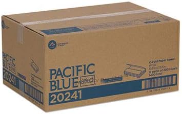 Pacific Blue Select C-Fold Paper Towel, 1-Ply, 10.1 x 10.1, White, 200/Pack, 12 Packs/Carton