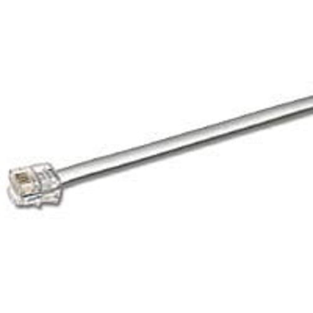 C2G Straight Wired Modular Cable, Telephone Cable for RJ12 6P6C, 50 Foot Straight-Through Pinned Cable, Silver, C2G 08115