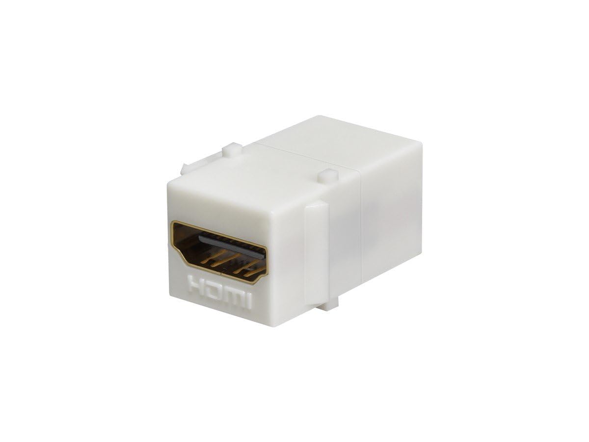 Monoprice 106852 Keystone Jack HDMI Female to Female Coupler Adapter, White 1 Count (Pack of 1)