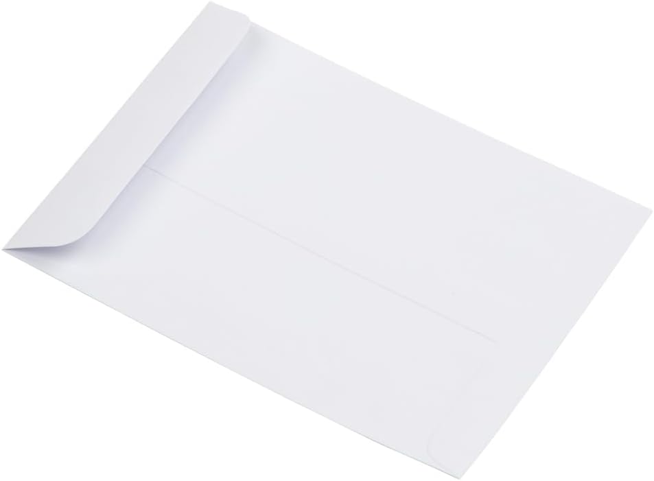 JAM Paper Open-End Catalog Envelopes with Gummed Closure - White