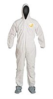 PB122SWH4X0025 4X White 12 mil ProShield Chemical Protection Coveralls (25 Each)
