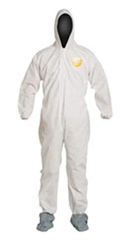 PB122SWH4X0025 4X White 12 mil ProShield Chemical Protection Coveralls (25 Each)